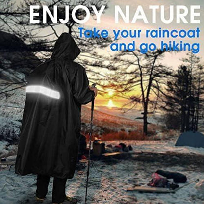Wasserdichter Regenmantel für Radfahren Camping Outdoor Schwarz