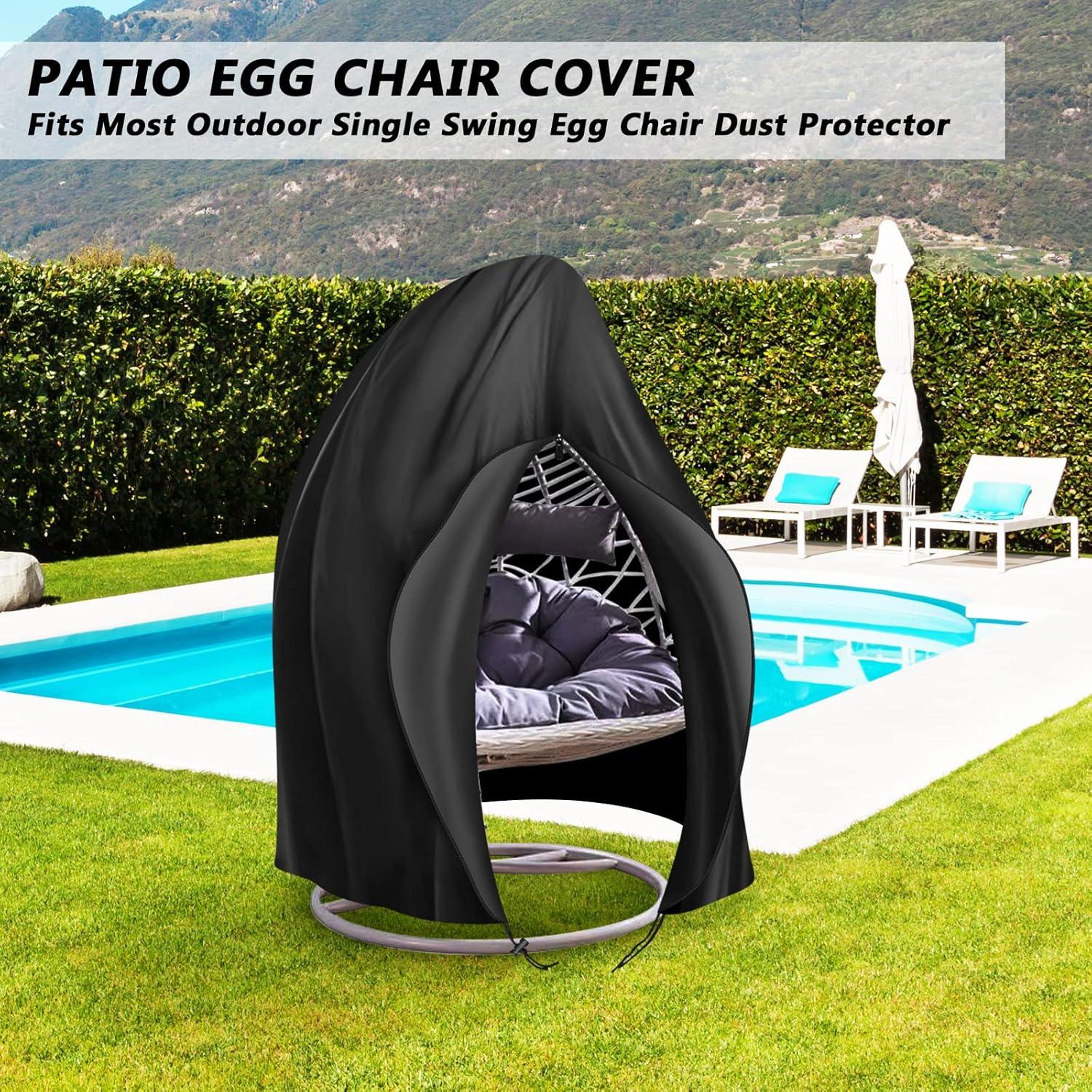 Regenabdeckung für Hängesessel 420D Oxford Schwarz - UV- und wasserbeständig 120x205cm