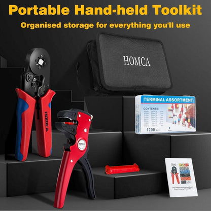 Crimpzange Aderendhülsen Set 0,25-10mm² 1200 Stk. HOMCA