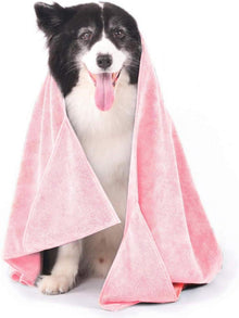 Saugfähiges Hundehandtuch mit Taschen | Mikrofaser Weich | Schnell