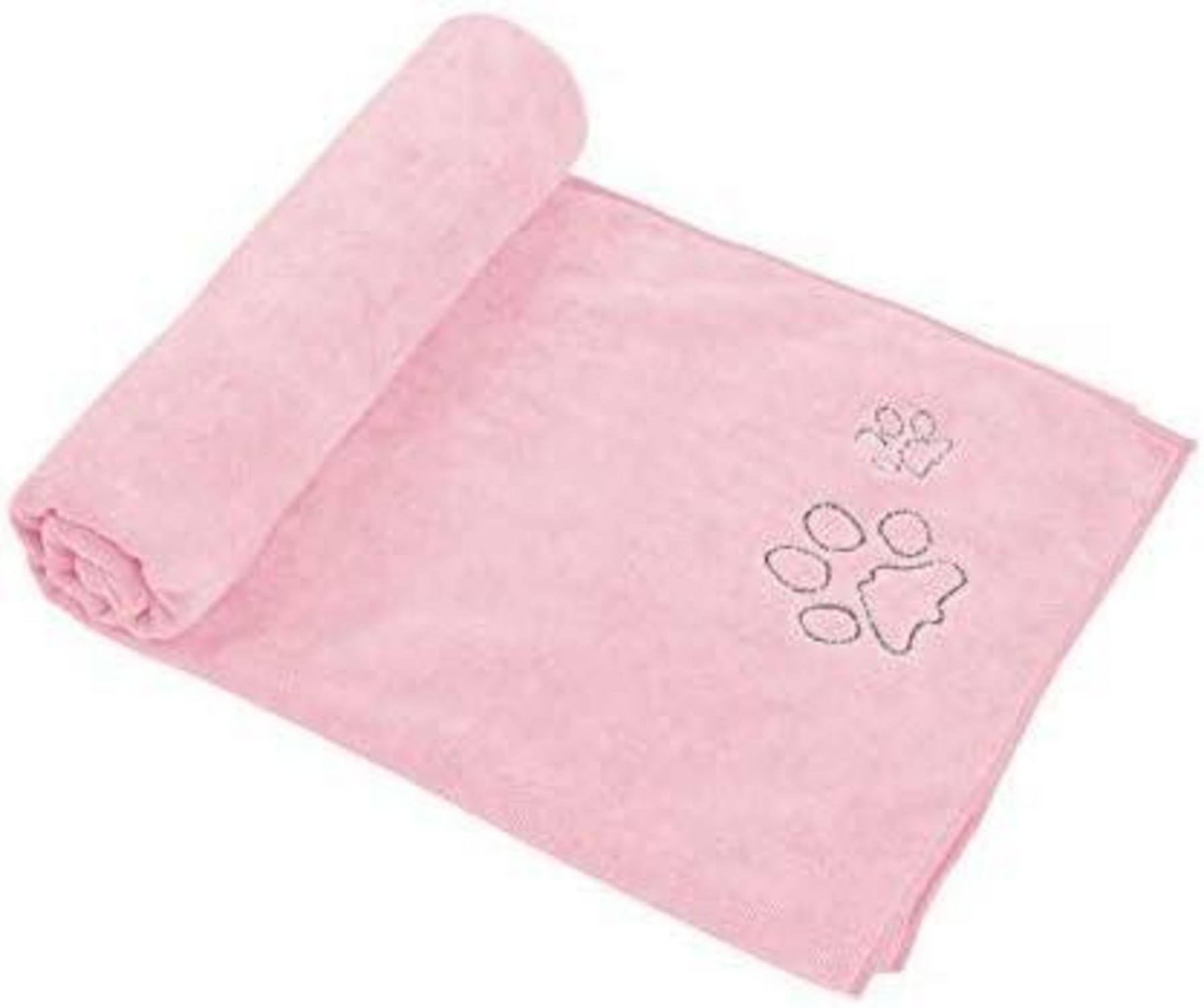 Hundehandtuch Mikrofaser Saugfähig Taschen Weich Bademantel 77x127cm Rosa