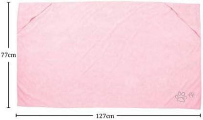 Winthome Hundehandtuch Extra Saugfähig Rosa Mikrofaser 77x127cm