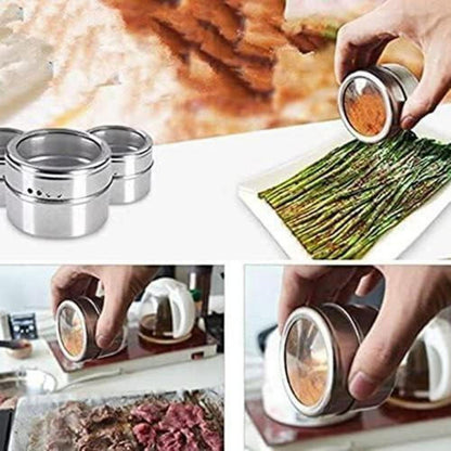 Tebery 20 Stück Gewürzdosen Runder Magnet Set Swift Gießen Transparent Magnetisch Kleben