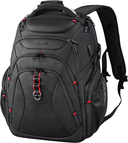 KROSER Laptop Rucksack 17,3 Zoll Wasserdicht XL BusinessRucksack Schwarz