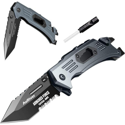 Premium Taschenmesser mit Feuerstahl 6-in-1 Klappmesser