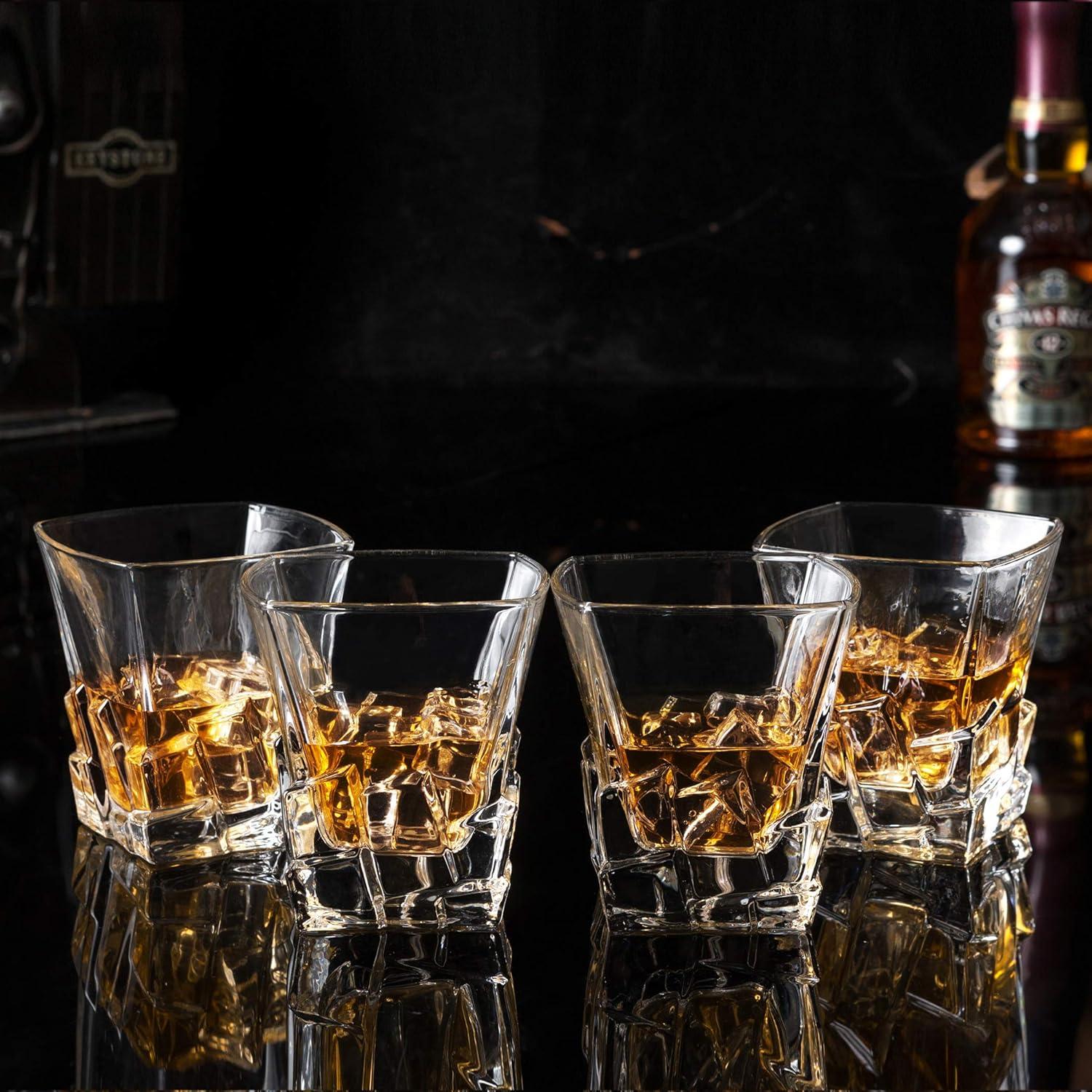 4-teiliges Whiskyglas Set Kristallglas Geschenkbox Whiskey 300ml