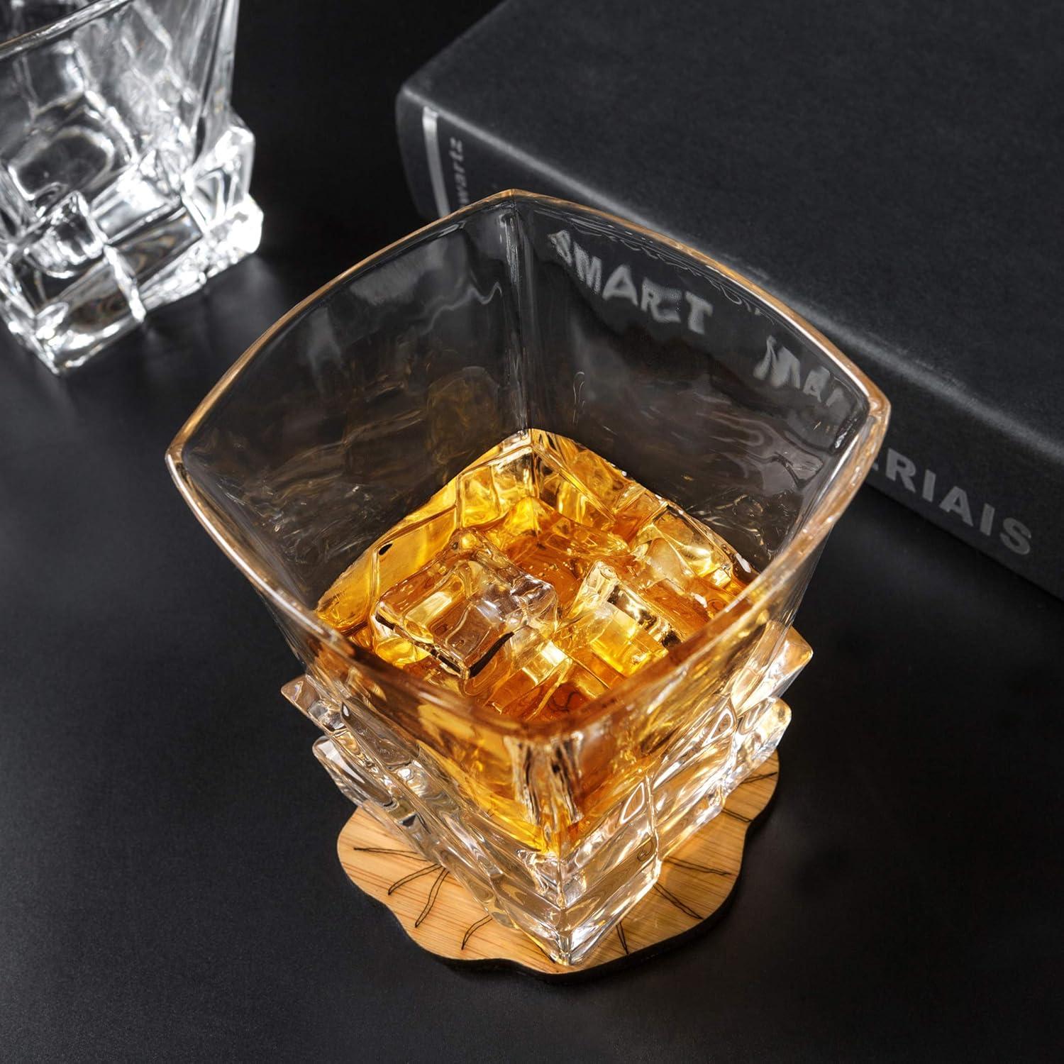 4-teiliges Whiskygläser Set Kristallglas Whiskey 300 ml mit