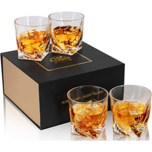 Whiskey Gläser Set Kristall 300ml Geschenk Box 4-teilig