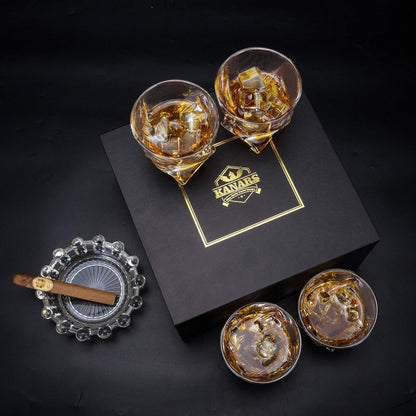 Whiskey Gläser Set Kristall 300ml Geschenk Box 4-teilig