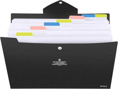 Dokumentenmappe Ordnungsmappe Fächermappe Organizer A4 Schwarz