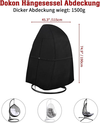 Dokon Hängesessel Abdeckung Wasserdicht 600D Oxford Gewebe 190x115cm