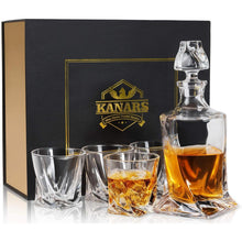 Whisky Karaffe Gläser Set 800ml Kristall Whiskey Dekanter 5