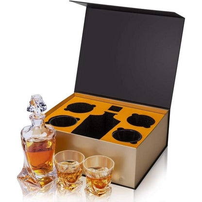 Whisky Karaffe Gläser Set 800ml Kristall Whiskey Dekanter 5