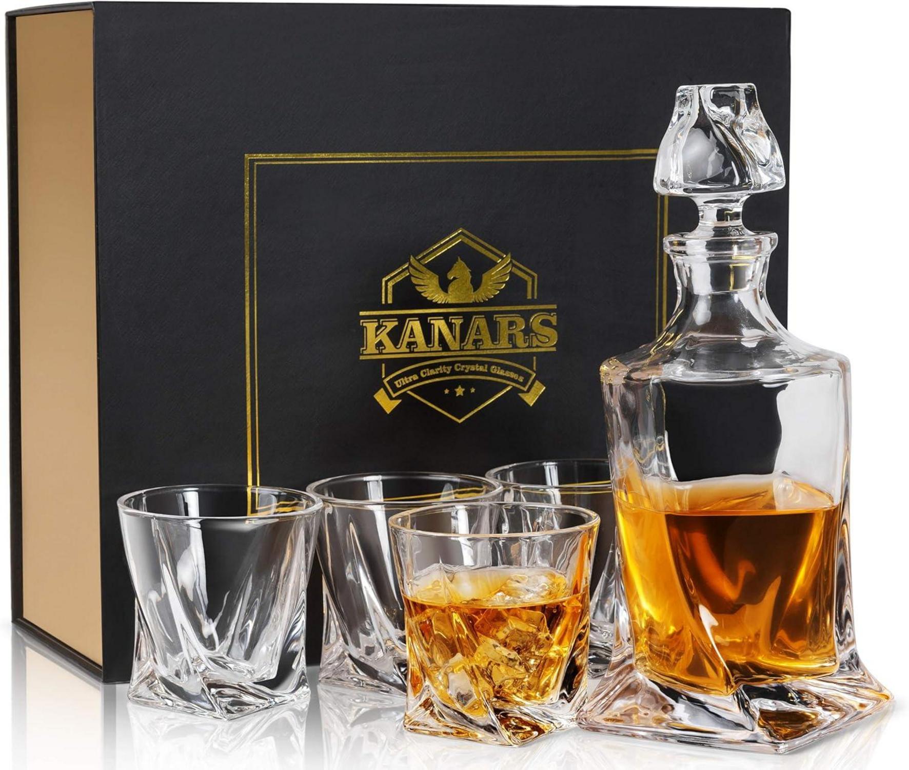 Whiskey Karaffe Gläser Set Kristall Bleifrei Dekanter