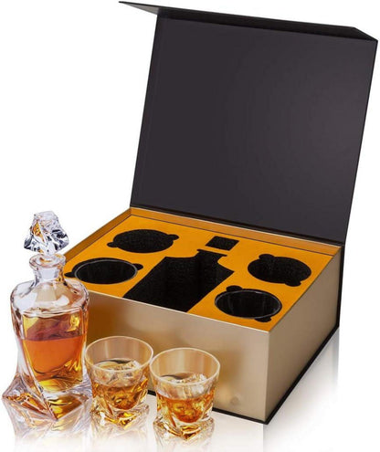 Whisky Karaffe Gläser Set 800ml Kristall Whiskey Dekanter 5