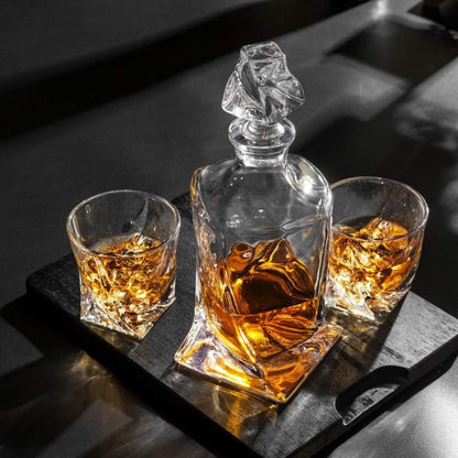 Whisky Karaffe und Gläser Set 800 ml Kristall Whiskey Dekanter