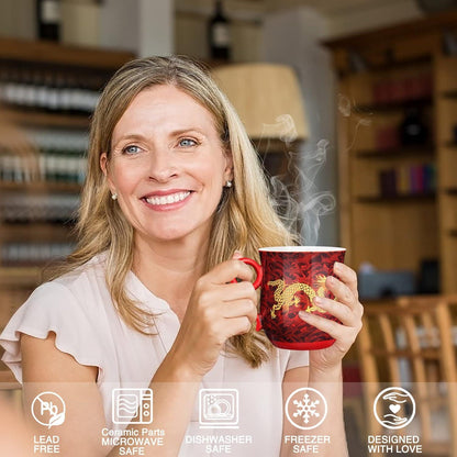 Chinesische Teetasse mit Sieb Deckel und Untertasse 400ml Porzellan