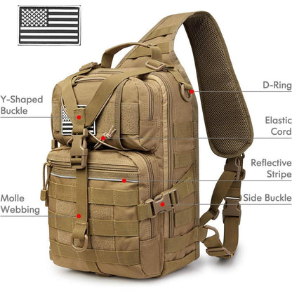 Tactical Sling Rucksack Groß Militär Umhängetasche Outdoor