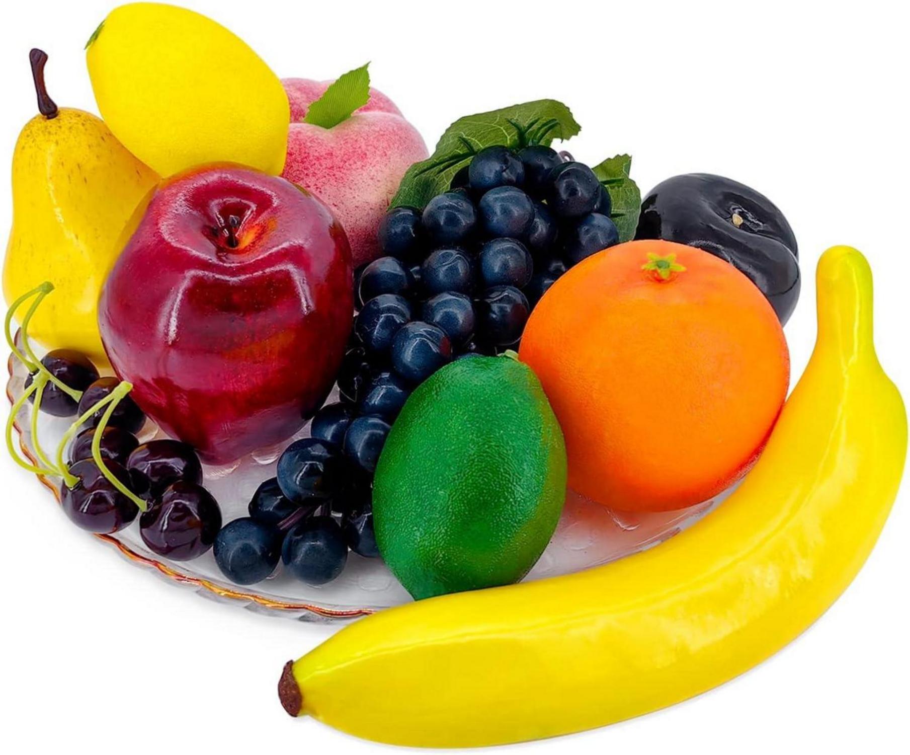 Künstliche Früchte Deko Set 10 Arten 12 Stück Obst Dekoration