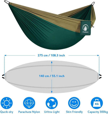 Nasharia Hängematte für 2 Personen Outdoor Camping Strand 275x140cm 300KG