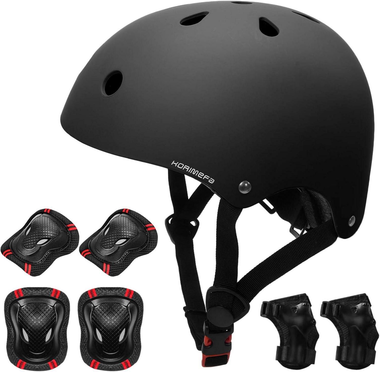 Kinder-Fahrradhelm Skaterhelm Schwarz Verstellbar CE-Zertifizierung