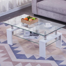 Couchtisch Glas Weiß Hochglanz Rechteckig Kaffetisch 100x60x45 cm