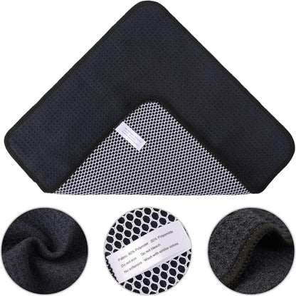 Schwarze Mikrofasertücher mit Waffelstruktur 6er Pack