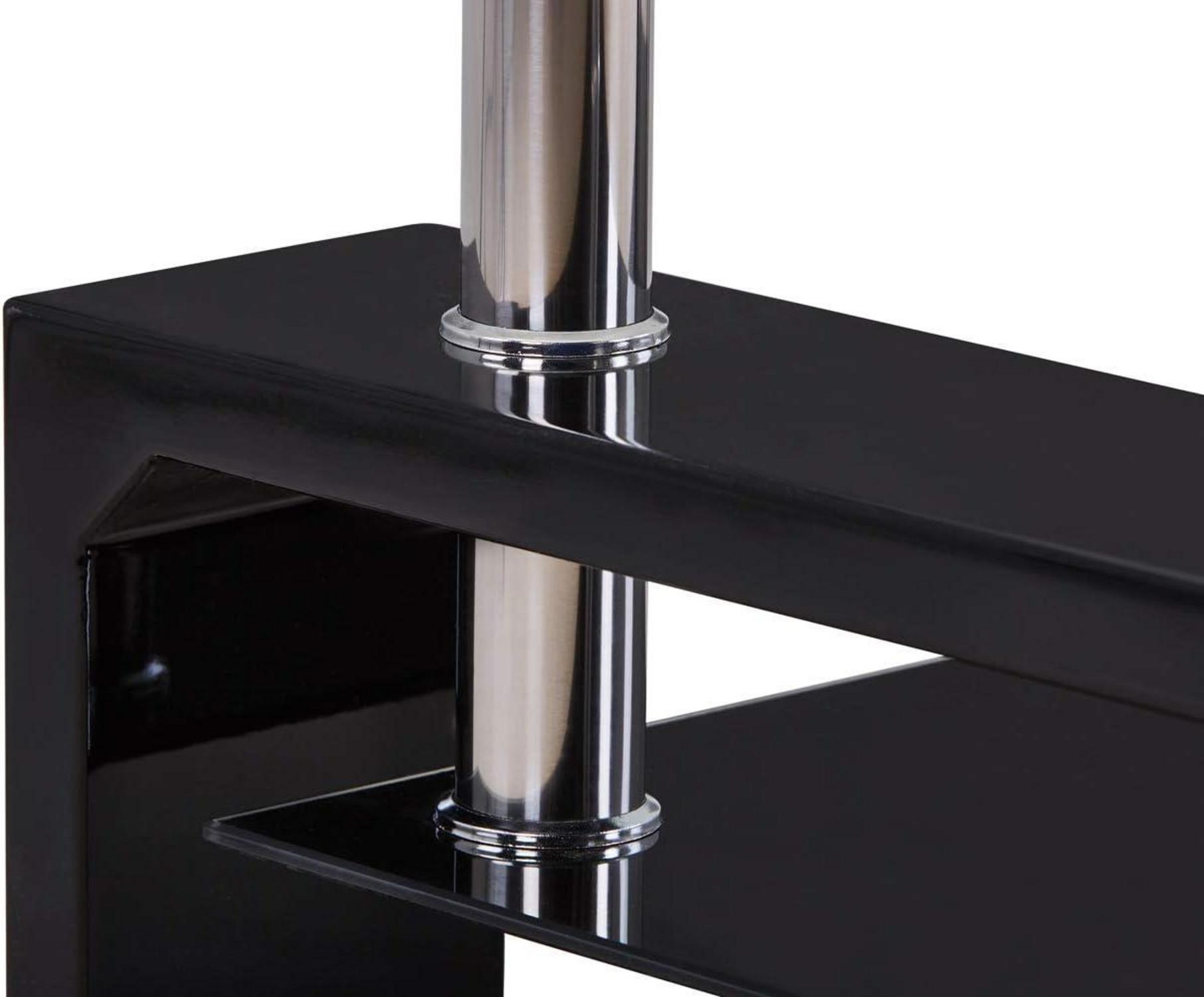 Moderner Couchtisch Glas Schwarz Hochglanz 100x60x45cm