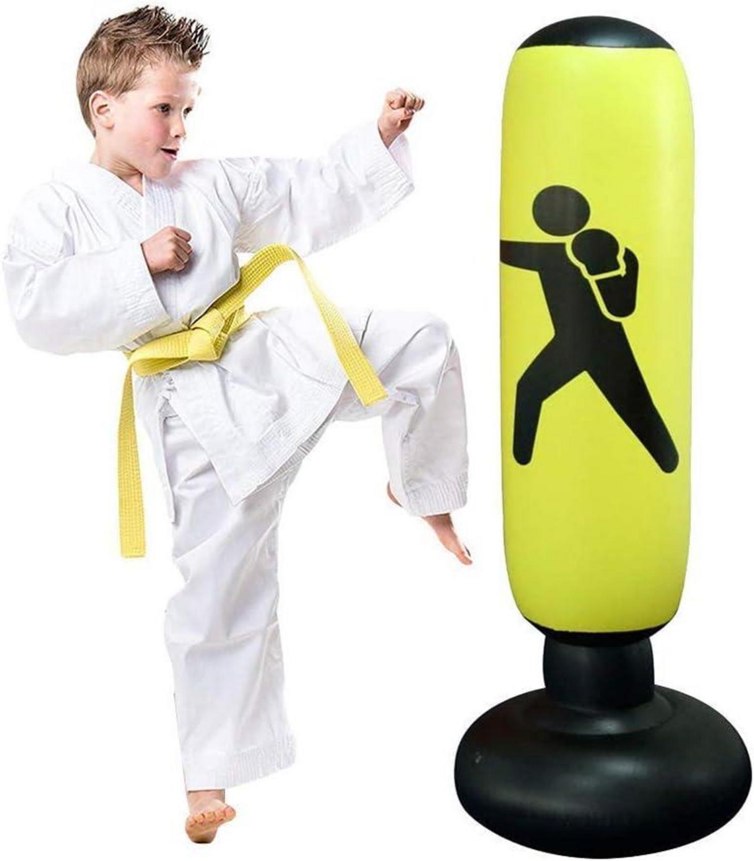 Boxsack Kinder 160cm Stehend für Karate Taekwondo Gelb