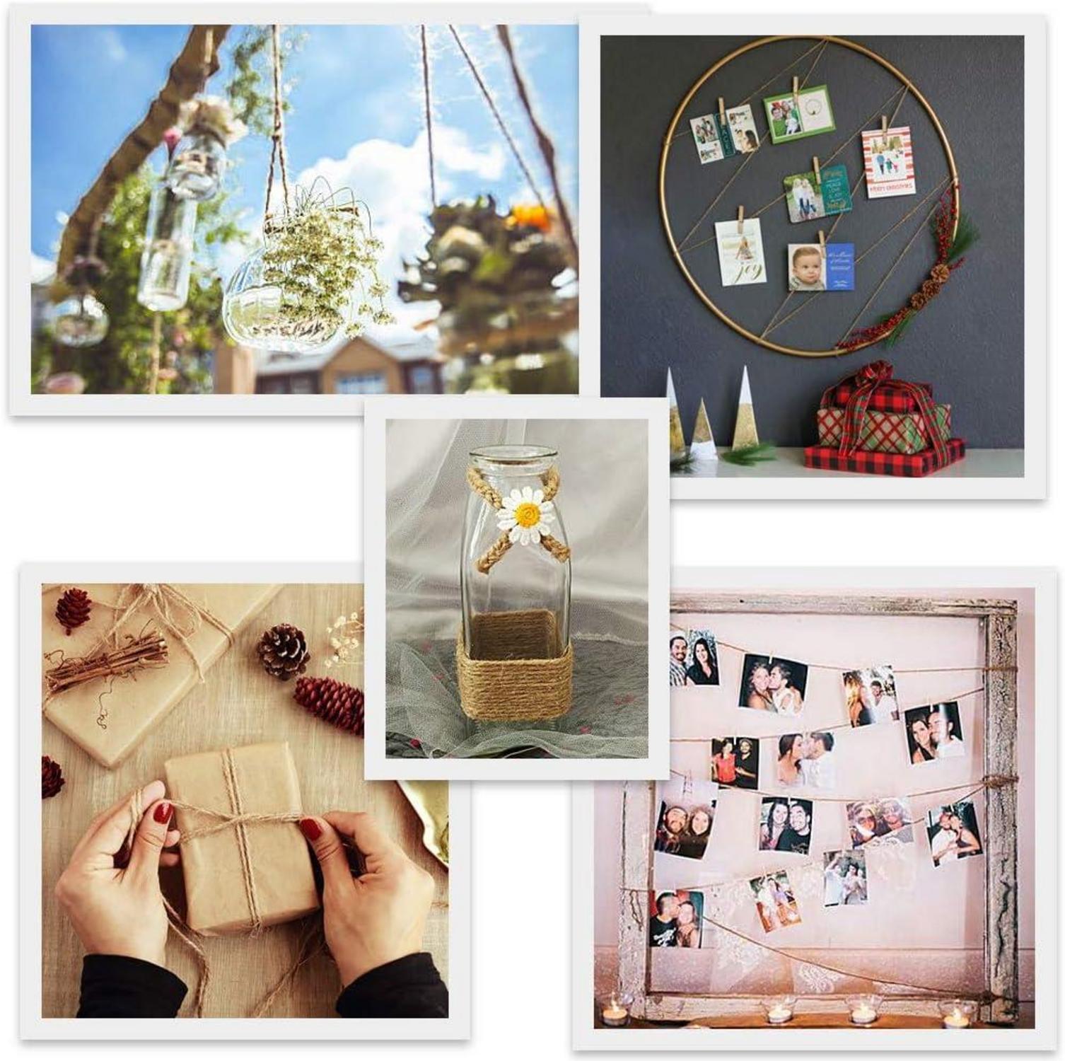 Fotoseil Jute 3m mit Clips und Nägeln für Wanddekoration DIY