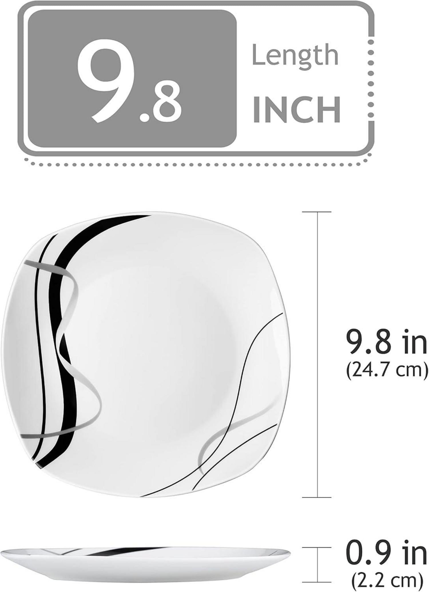 6-teiliges VEWEET Porzellan Speiseteller Set Fiona 24,7 cm