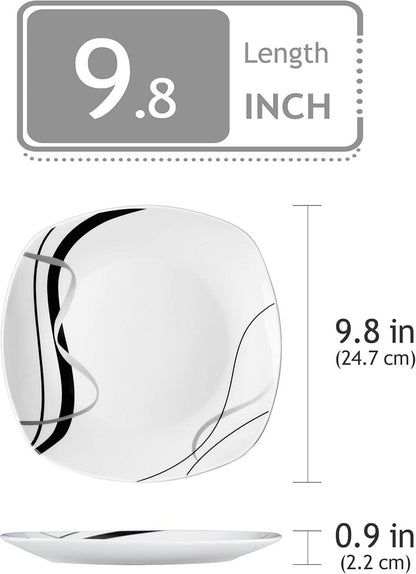 6-teiliges VEWEET Porzellan Speiseteller Set Fiona 24,7 cm