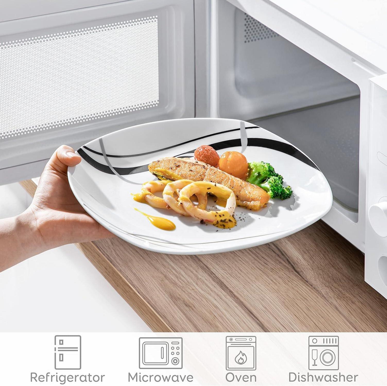 VEWEET Porzellan Speiseteller Set Fiona 6-teilig 24,7 cm Tafelservice Ergänzung