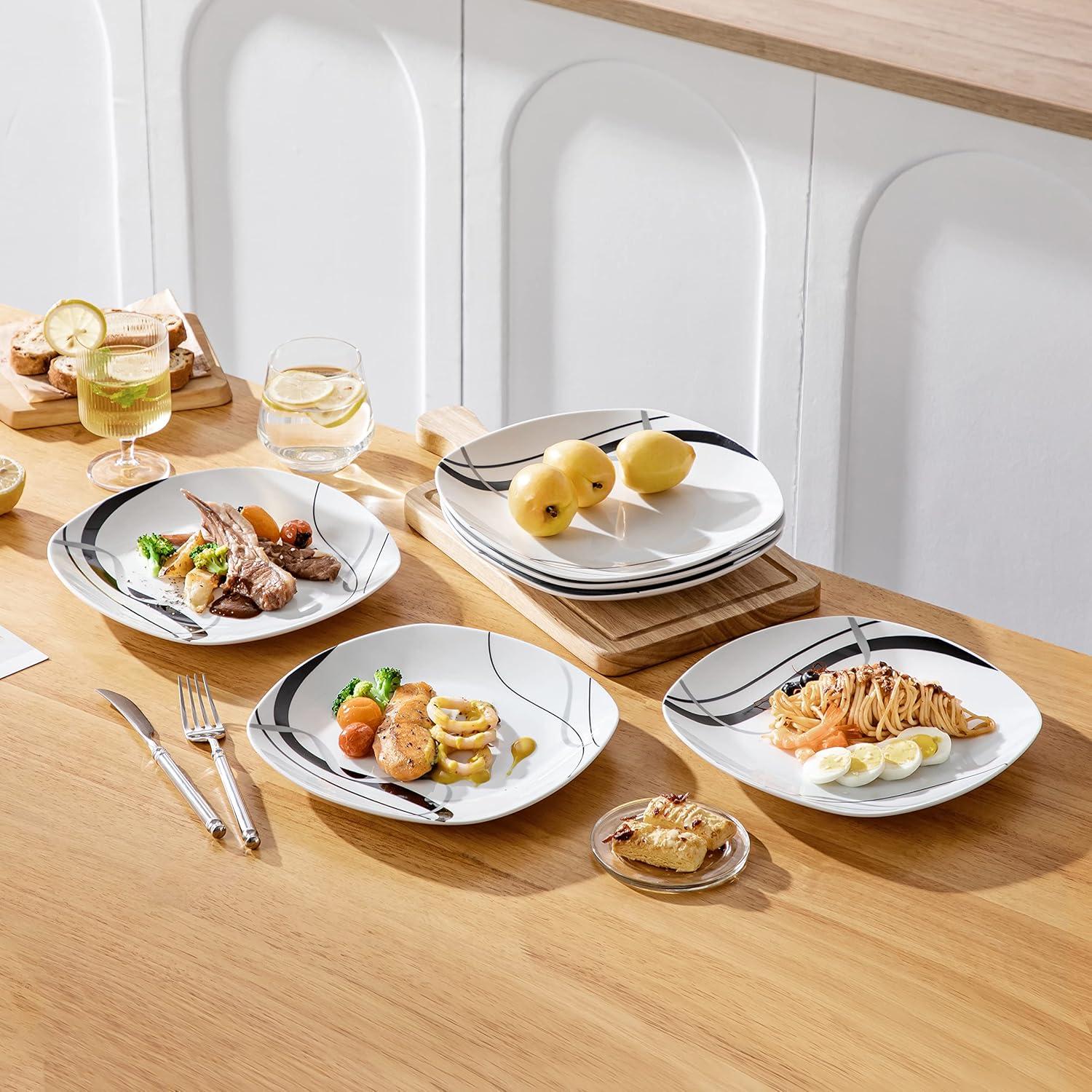 VEWEET Porzellan Speiseteller Set Fiona 6-teilig 24,7 cm Tafelservice Ergänzung