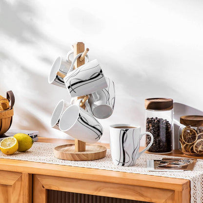 VEWEET Porzellan Kaffeebecher Set Fiona 6-teilig 350ml