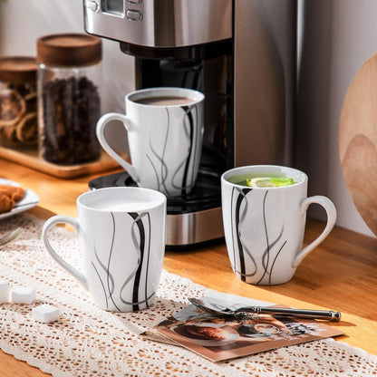 Porzellan Kaffeebecher Set Fiona 6-teilig 350ml 10,2cm Tafelservice Ergänzung
