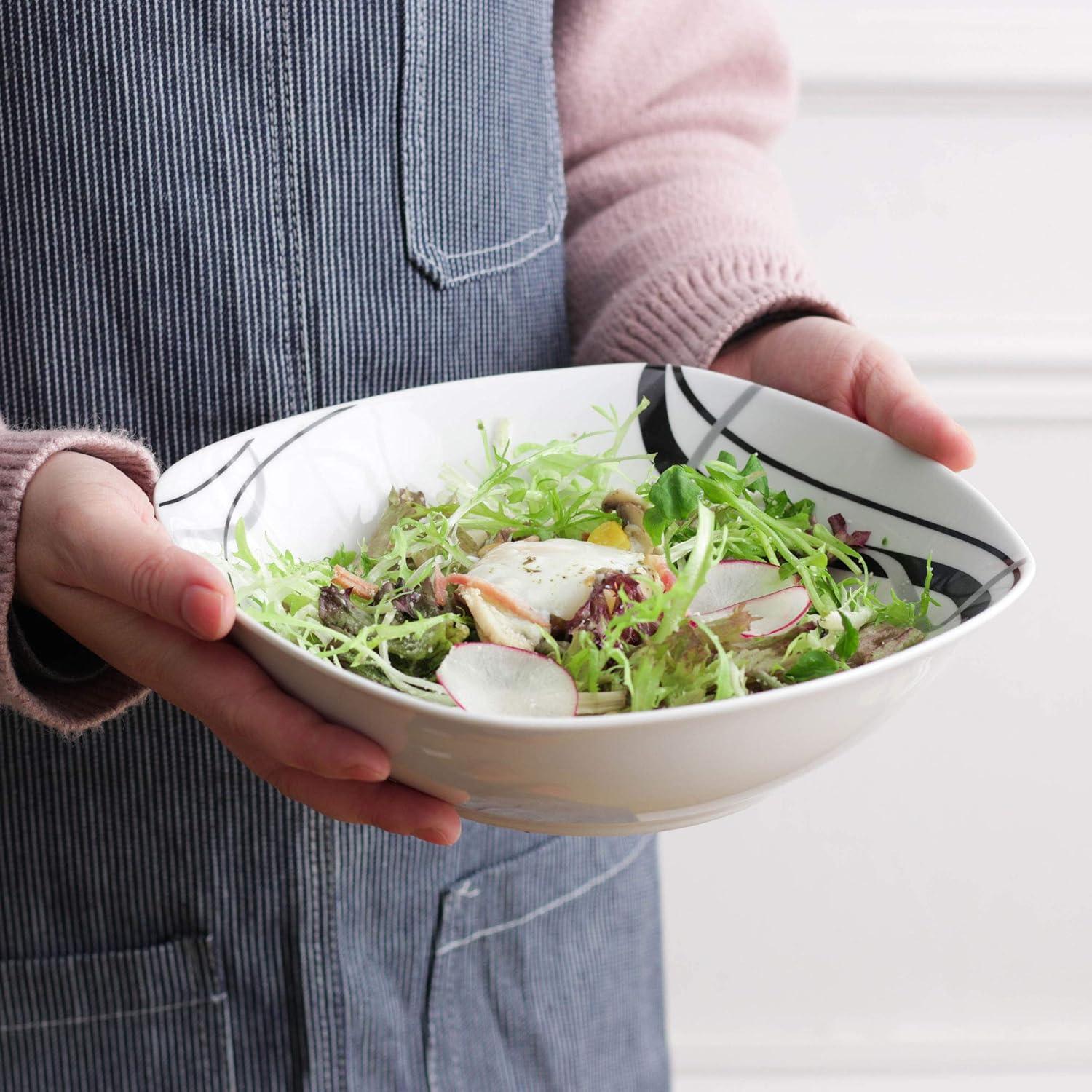 Porzellan Salatschüssel Set 2-tlg. 1050ml Fiona-Muster Tafelservice