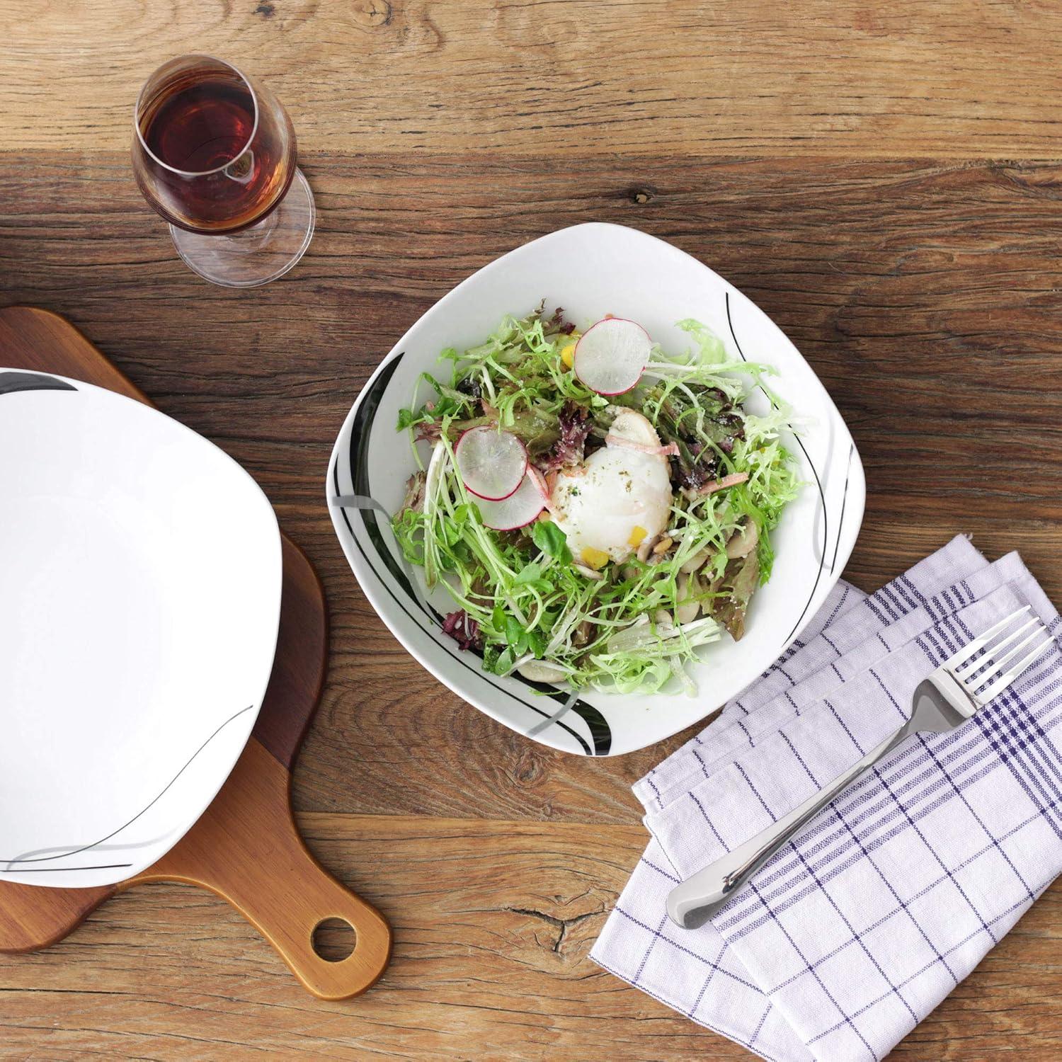 Porzellan Salatschüssel Set 2-tlg. 1050ml Fiona-Muster Tafelservice