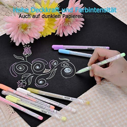 DealKits Neon Gelstifte 10er Set - Kreidestifte Textilmarker 0.8mm - Leuchtende