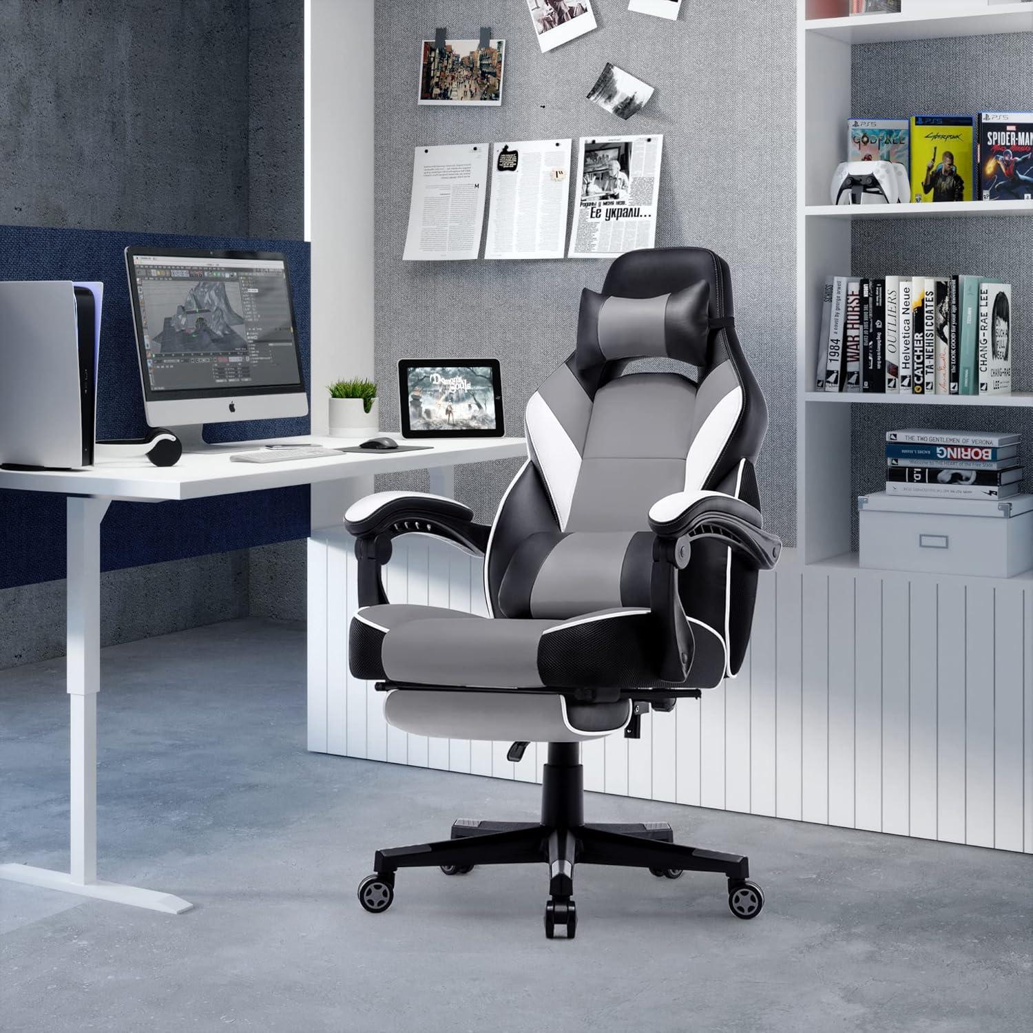 Intimate WM Heart Gaming Stuhl Ergonomisch Grau 150KG Armlehnen Lendenkissen