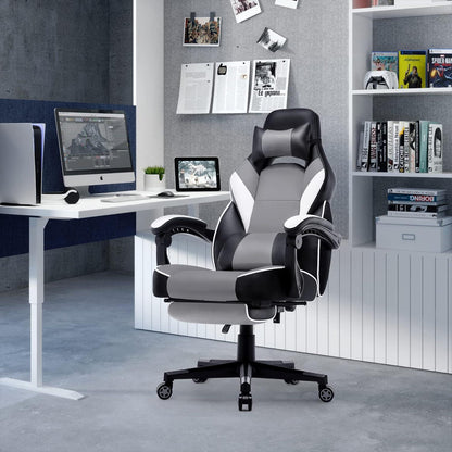 Intimate WM Heart Gaming Stuhl Ergonomisch Grau 150KG Armlehnen Lendenkissen