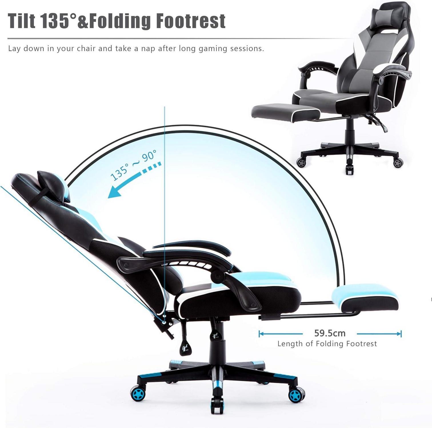 Intimate WM Heart Gaming Stuhl Ergonomisch Grau 150KG Armlehnen Lendenkissen