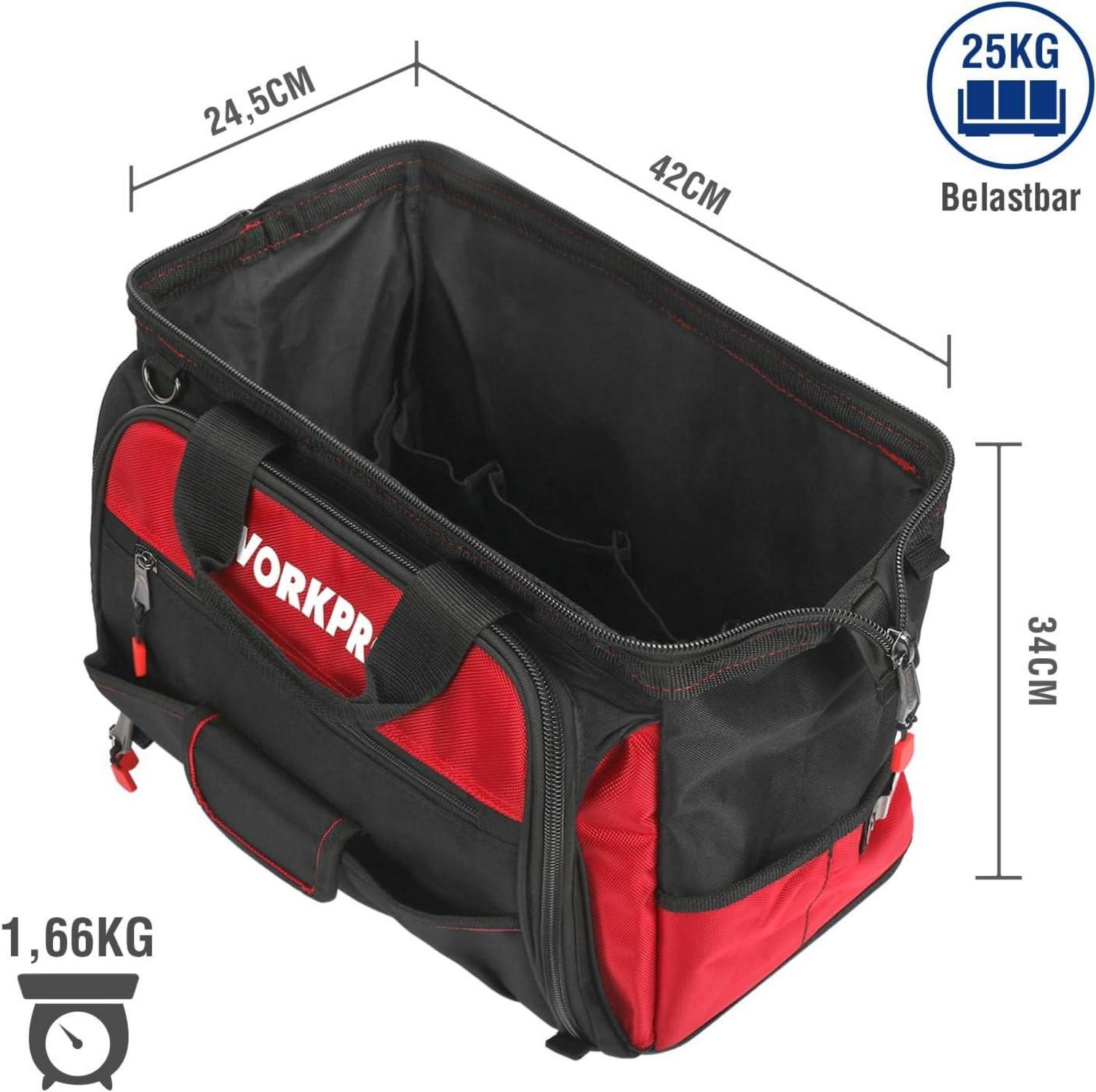 WORKPRO Elektriker Werkzeugtasche 42CM Wasserdicht 1680D
