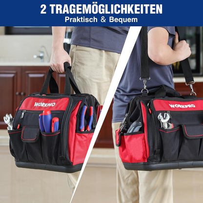 WORKPRO Elektriker Werkzeugtasche wasserdicht 42CM 1680D Polyester