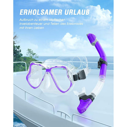 Tauchmaske Trocken Schnorchelset Anti-Fog Panorama