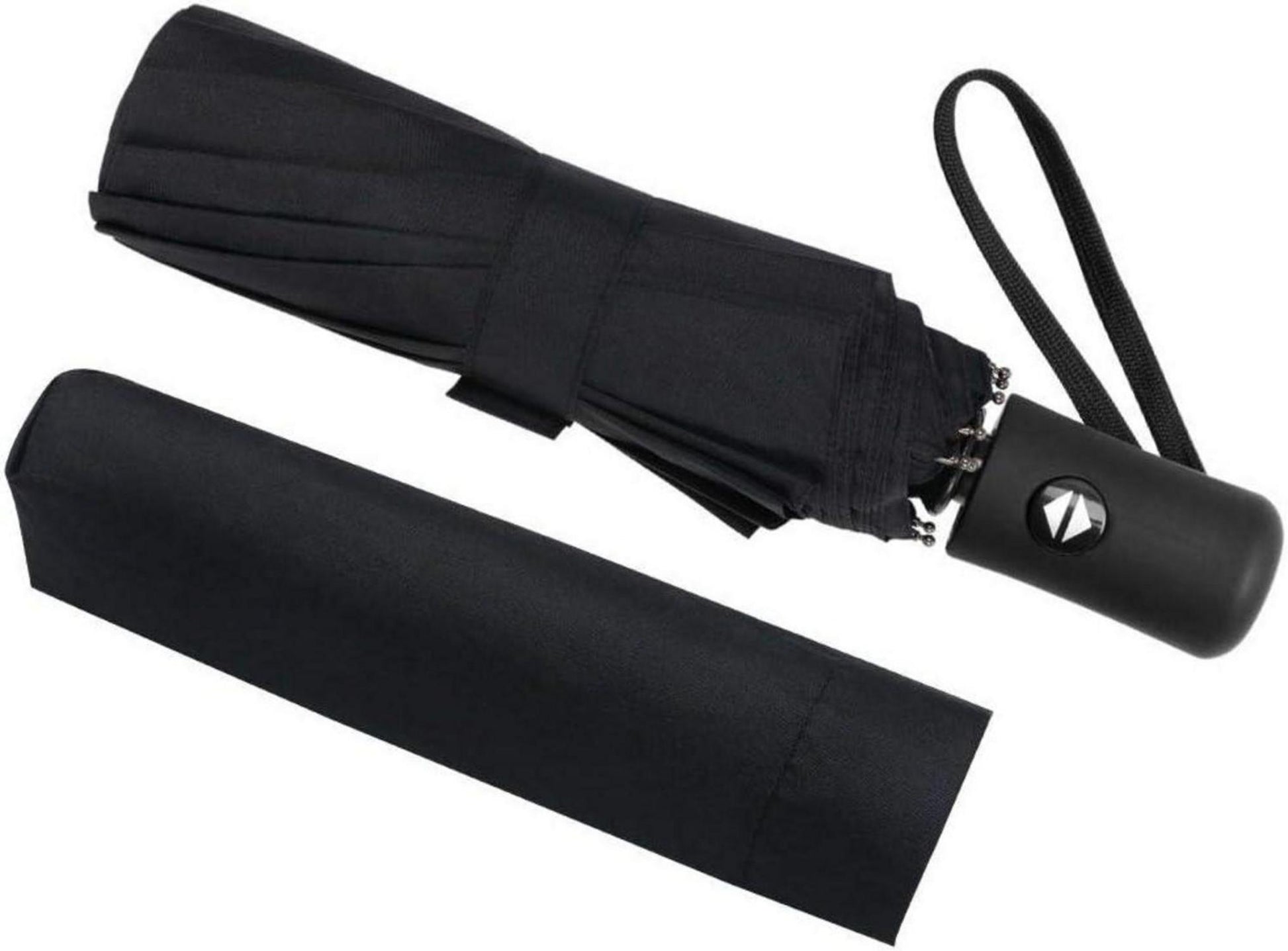 Automatik Regenschirm mit Teflonbeschichtung und Taschenschirm-Schwarz