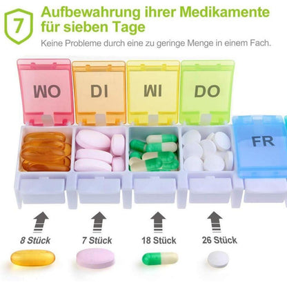 Tablettenbox 7 Tage, Medikamentenbox BPA-frei, großes