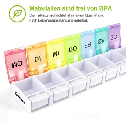 Tablettenbox 7 Tage, Medikamentenbox BPA-frei, großes