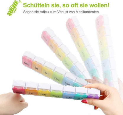 Tablettenbox 7 Tage Pillendose Medikamentenbox BPA-frei große Fächer