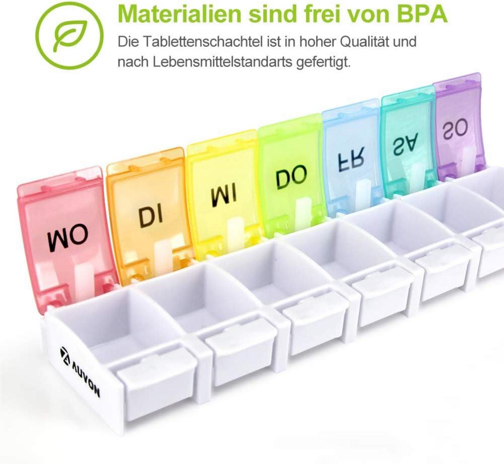 Tablettenbox 7 Tage Pillendose Medikamentenbox BPA-frei großes Design